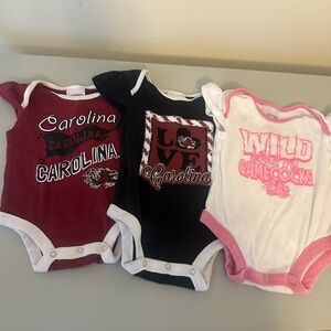 Carolina Gamecocks USC Girls 3-6 month onesie set of 3